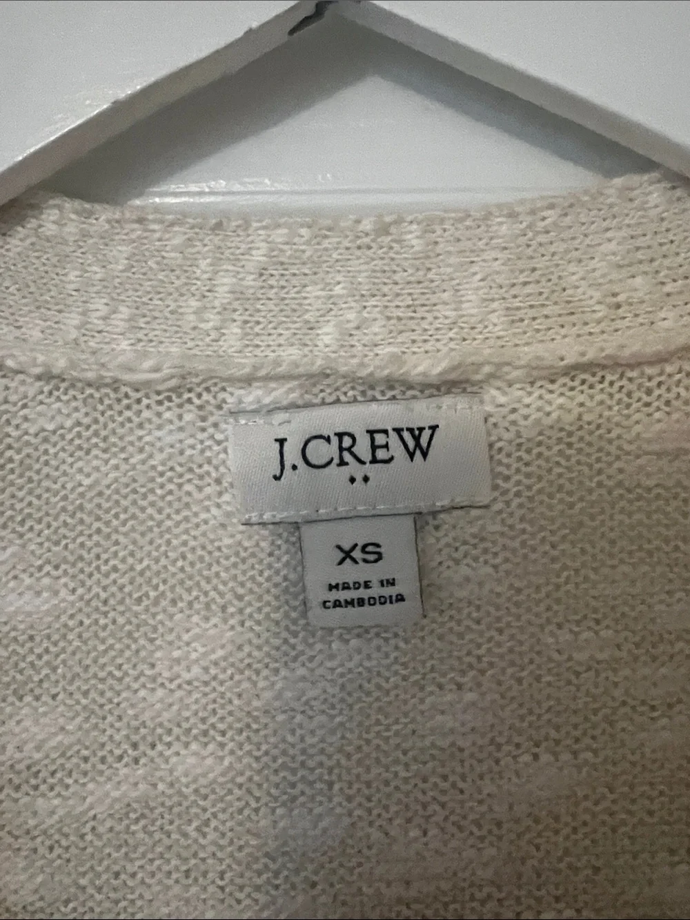 J. Crew Cream V-Neck Button Cardigan